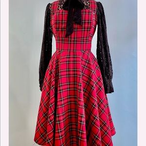 HellBunny red tartan plaid dress